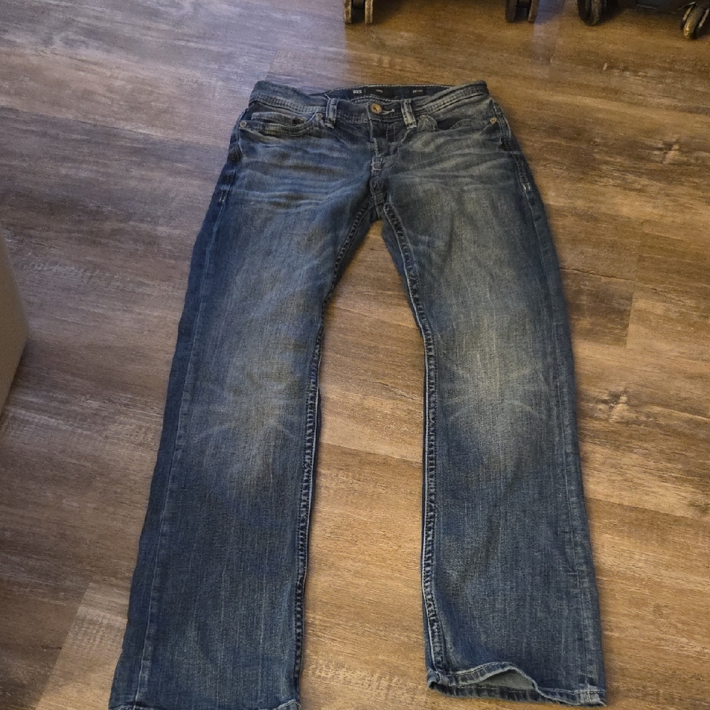 BKE Men's Dark Blue Straight Jeans